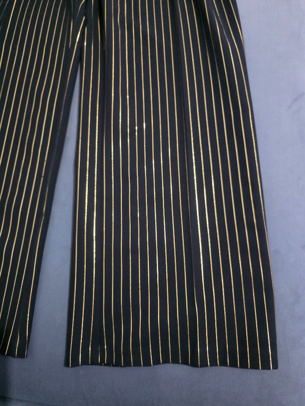 NWT NYCC Black & Gold Striped Trousers Size 10 - Wide Leg - Picture 5 of 8